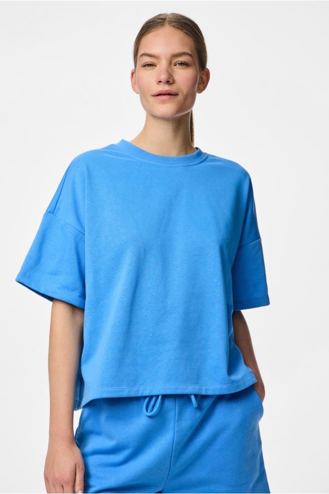 PCCHILLI SUMMER 2/4 LOOSE SWEAT NOO 17118870 AZURE BLUE